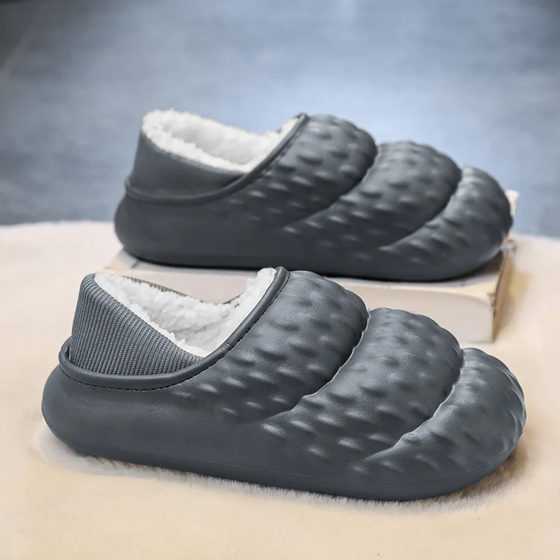 New men's cotton slippers autumn and winter fashion casual comfortable plush warm anti slip wear-resistant casual cotton shoes