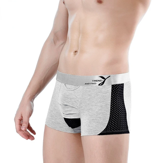 Sexy Men's Open Front Underwear Men Boxer Shorts Panties Breathable Crotch  Hole Bulge Pouch Underpants Male - AliExpress