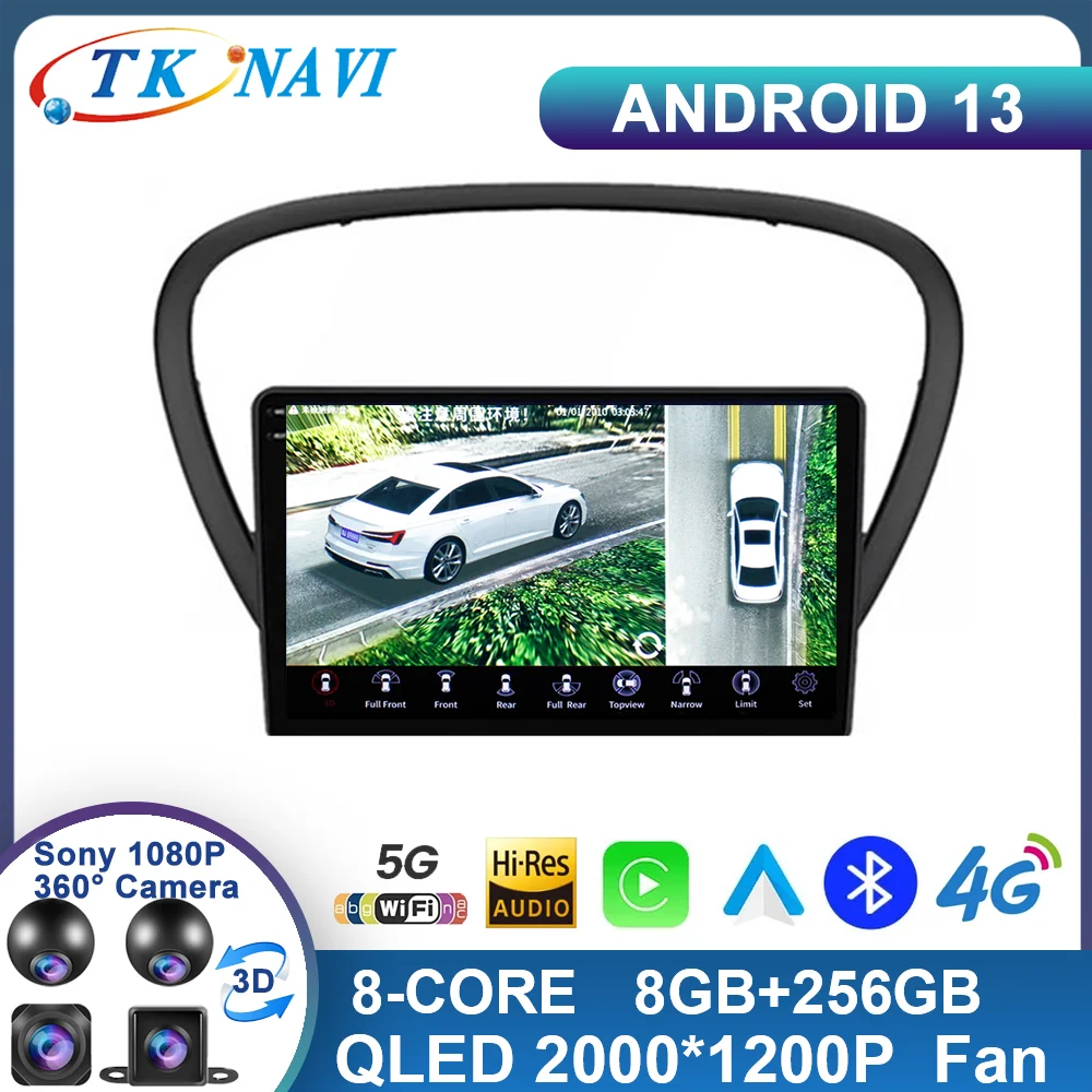 Android 12 для Peugeot 607 2004 - 2010 автомобильное радио, мультимедийный видеоплеер, навигация Carplay, GPS Sony Cameera QLED DSP Авто WIFI