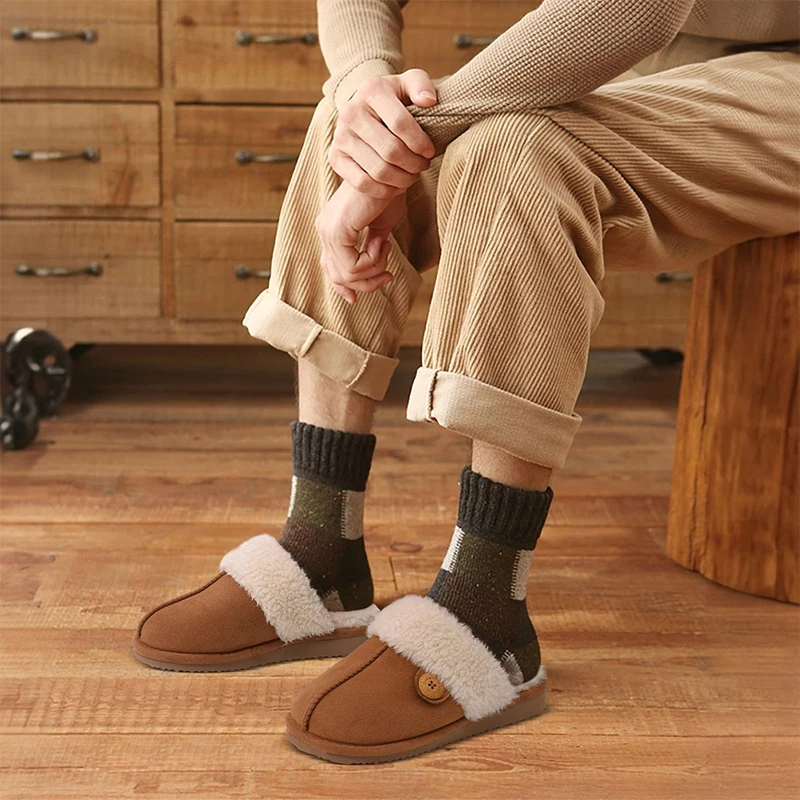 Women Fuzzy Slippers Winter Fluffy Memory Foam Shoes