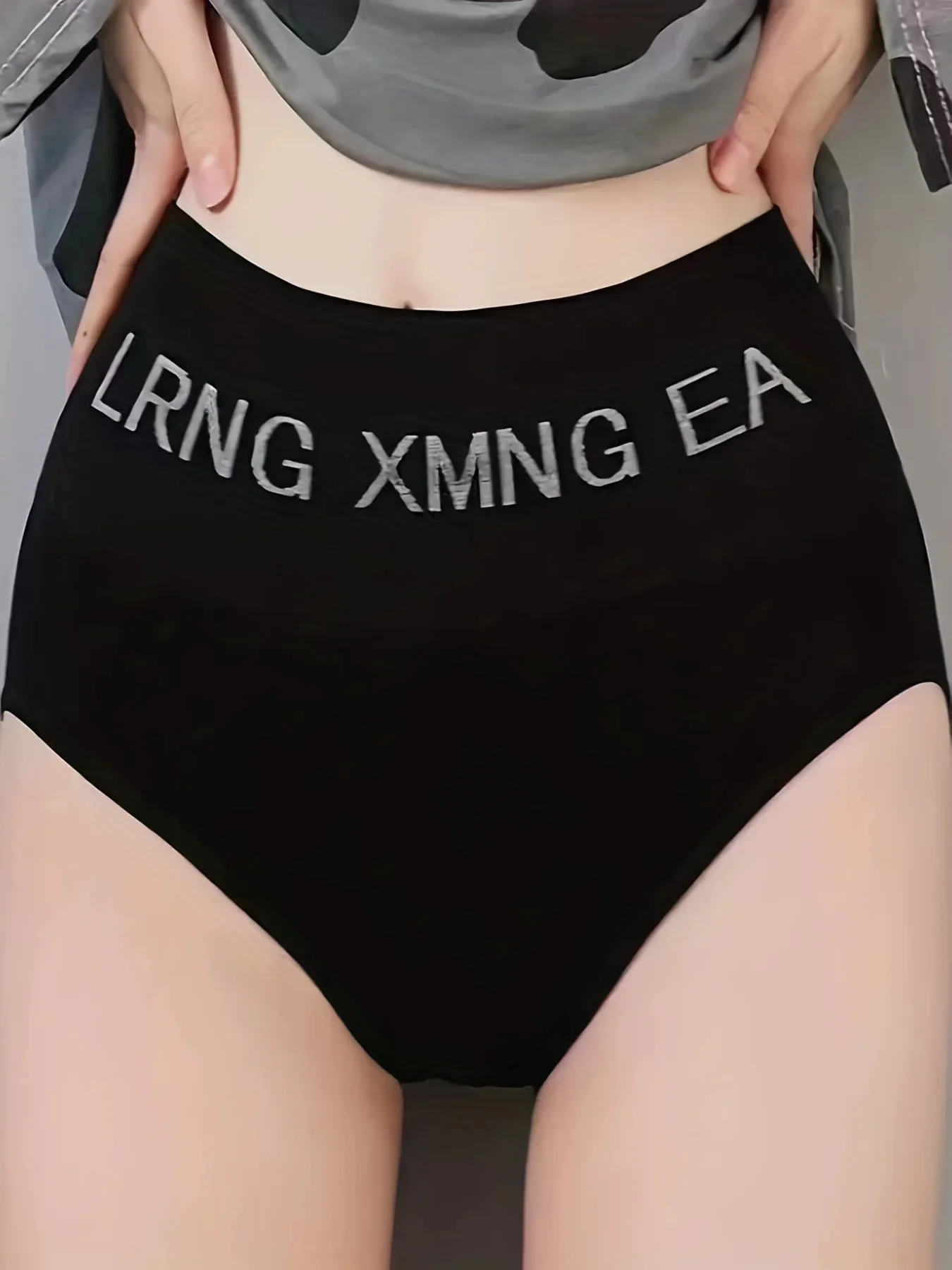 5pcs Letter Print Briefs Comfy  Breathable High Waist Intimates Panties Women's Lingerie  Underwear