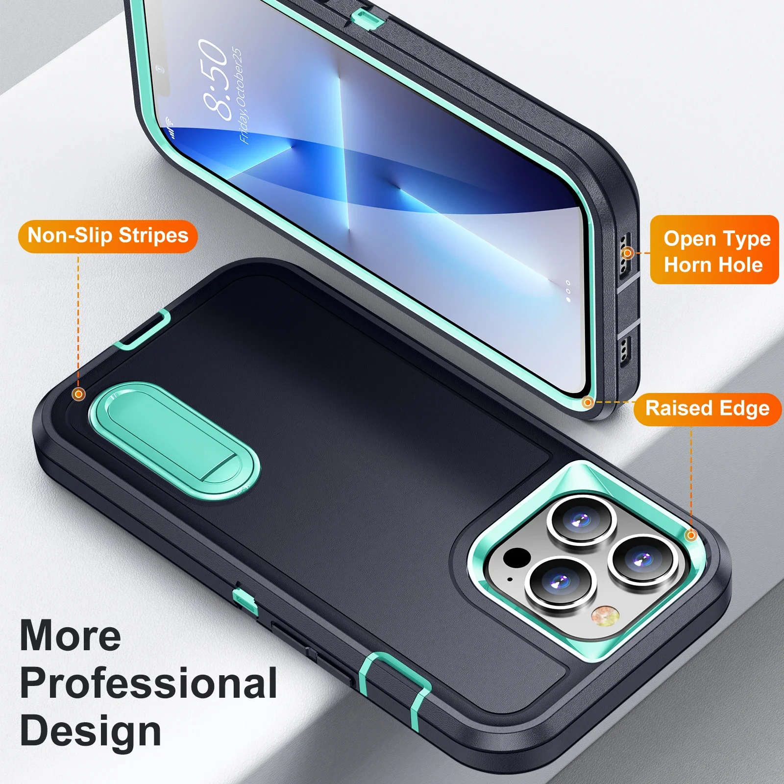 PKCASE Coque antichoc robuste pour iPhone 16 15 14 13 12 11 Pro Max PLUS avec support en métal pour iPhone Coque rigide_voghion.com
