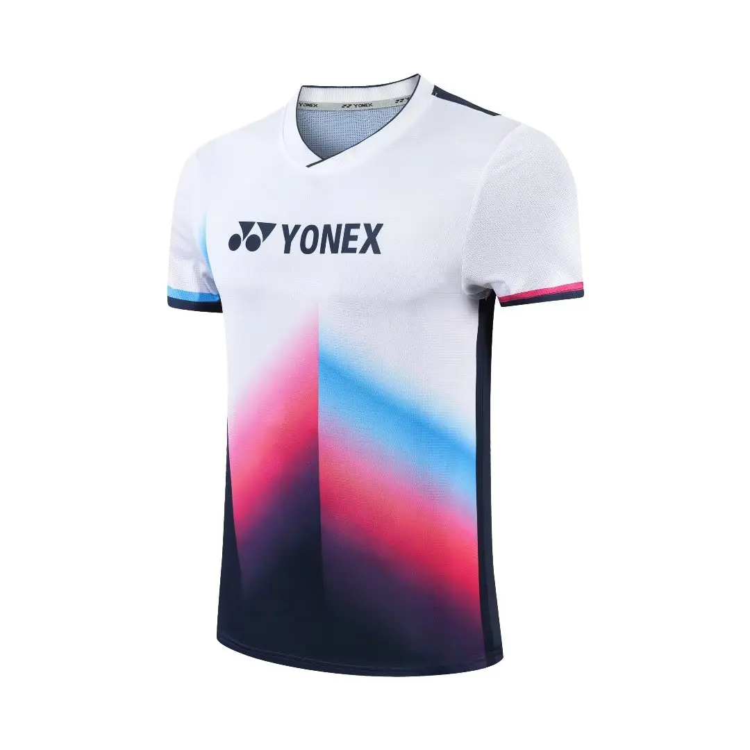 Badminton T-shirt men's and women's quick drying breathable V-neck wrinkle resistant can be printed and name
