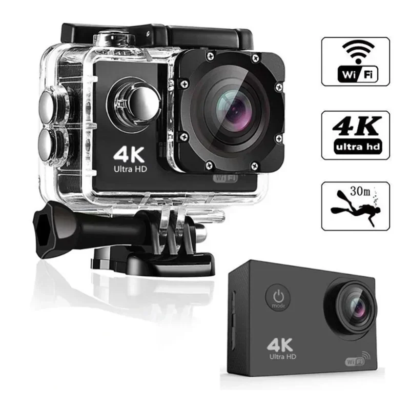액션 카메라 울트라 HD 4K 30fps 와이파이 2.0 인치 170D 수중 방수 헬멧 영상 녹화 카메라 스포츠 캠