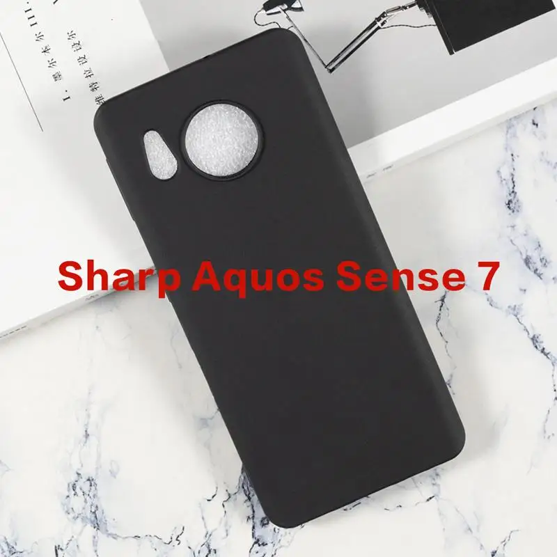 Silicone Case For Sharp Aquos Sense 7 SH-53C SHG10 SH-M24 Cover Soft Black  TPU Phone Funda ForCapa Sharp Aquos Sense7 Coque Etui