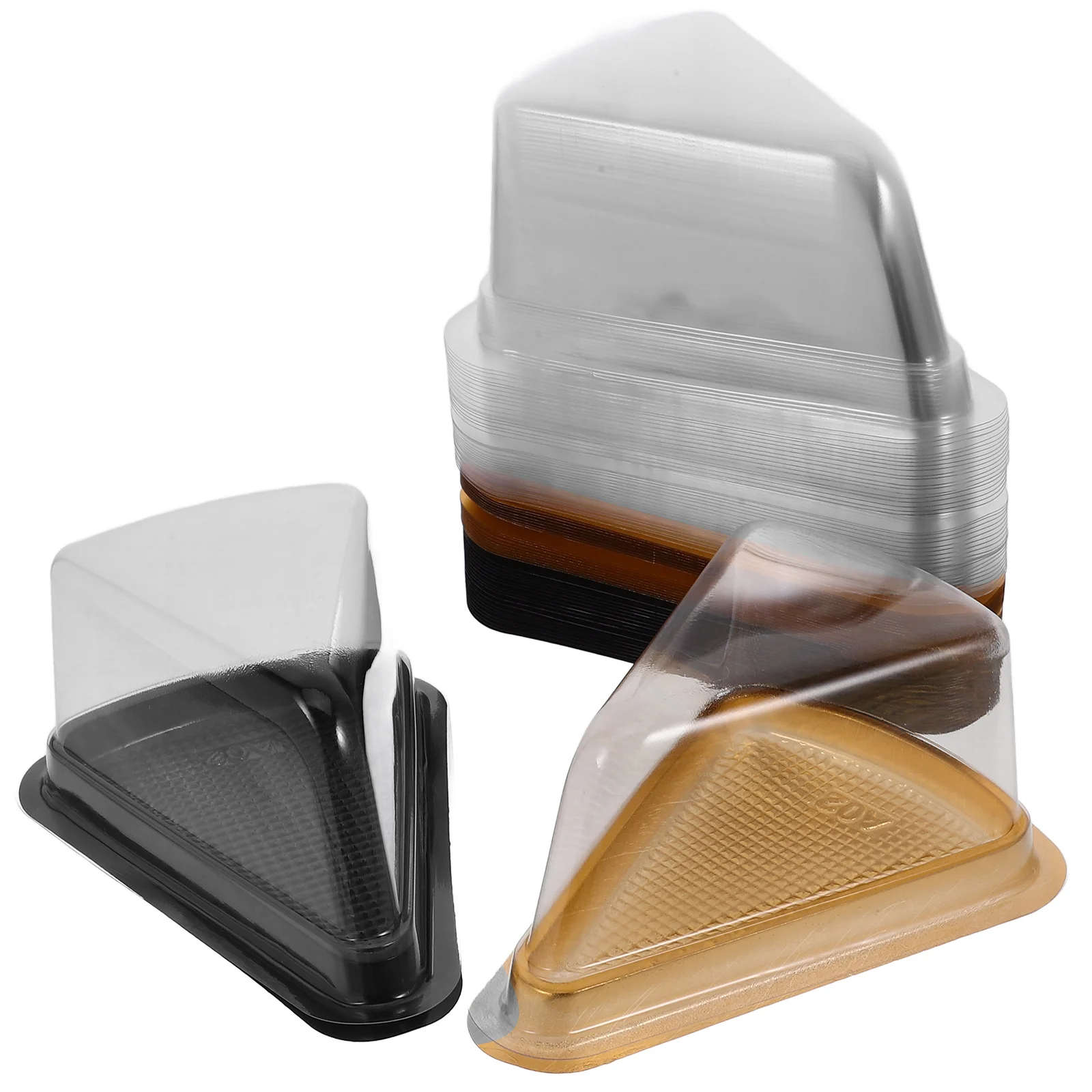 40 Pack Clear Triangular Cake Boxes – Disposable Plastic Dessert Containers with Transp... - SKU CTCB0901 - UGI Packaging