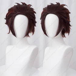 Tanjiro Kamado Inspired Brown Gradient Cosplay Wig - Heat Resistant Synthetic Hair, 30cm (Tanjiro Kamado wig)