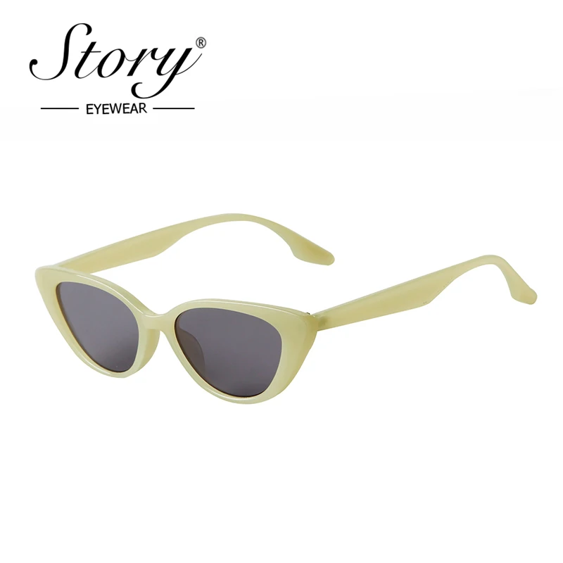 

STORY Fashion Retro Small Green Cat Eye Sunglasses Women Men 2022 New Y2K Vintage Leopard Frame Sun Glasses Lady Shades S77263H