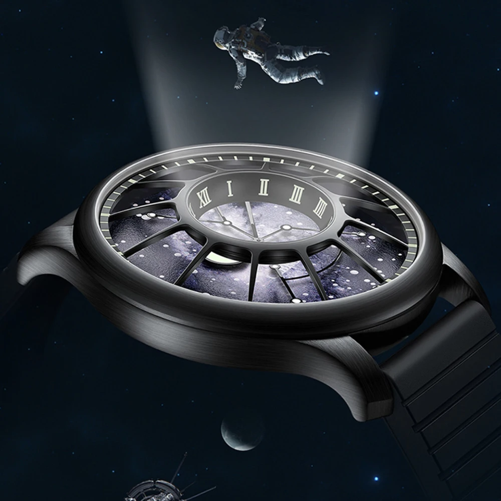 Luxury Men's Automatic Watch Space Dial Mechanical Watch Top Brand Designer 44mm Ultra Luminous Clock CEBRODZ