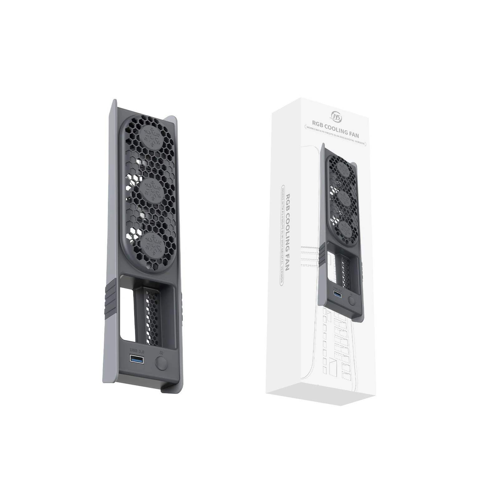 Cooling Fan STORM WYRM Cooling Fan JYS-P5228 for PS5 Pro/Slim 3 Speed Adjustable RGB Lighting Low Noise Easy Installation