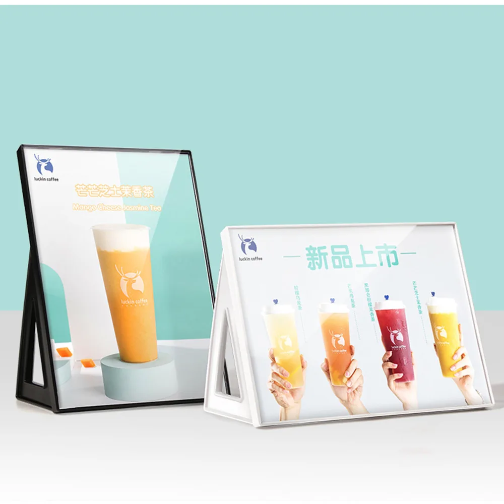 A3 A4 A5 Black White Horizontal /vertical use wall hanging/placed display plastic tabletop sign holder menu stand