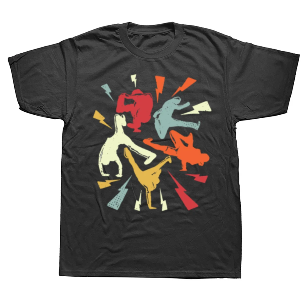 Vintage Pause tanzen Bboy posiert Retro Hip Hop T-Shirt für Männer Frauen Tänzer Grafik T-Shirts Baumwolle Streetwear
