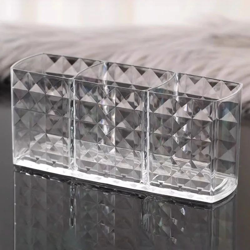 Clear Acrylic 3-Tier Makeup Organizer - Brush & Lipstick Storage Box
