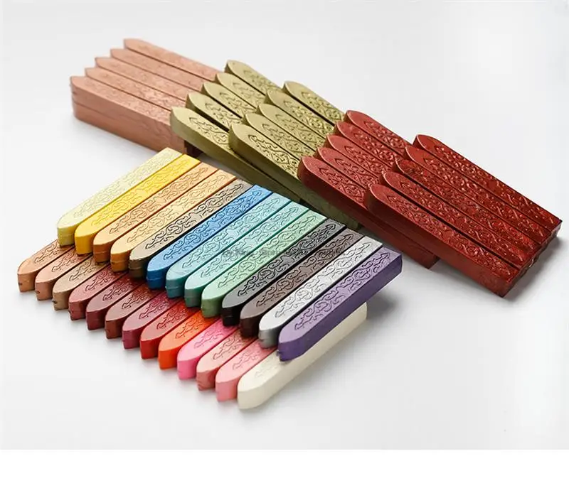 24 Colors Flower Seal Wax DIY Card Invitations Envelope Retro Wax Seal Stamp Wax Seal Magic Arrow Pattern Wax Stick With Wick