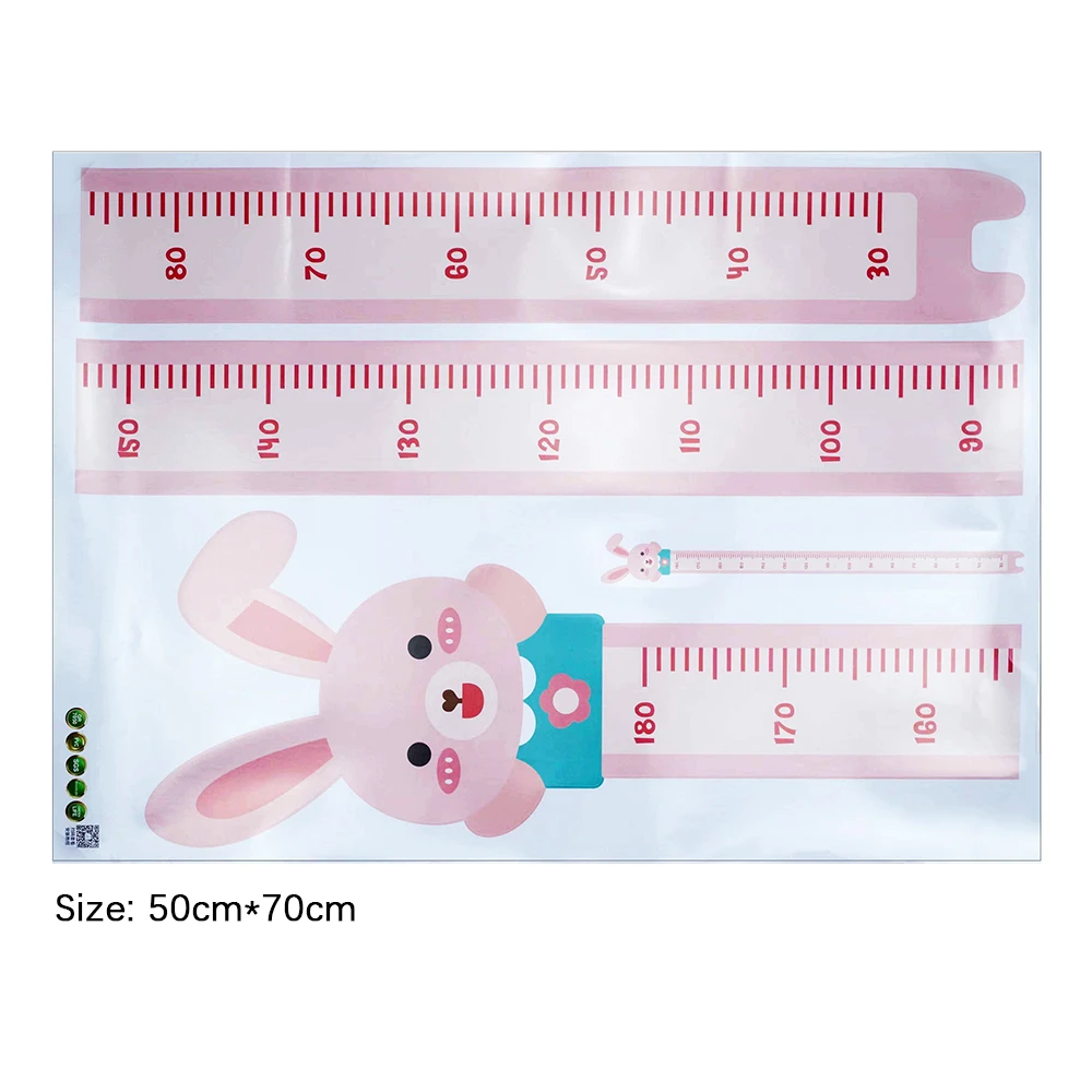 Cartoon Animal Growth Chart Wall Stickers Kindergarten Home Decoration Rabbit Giraffe Mural Children Height Measurement Stickers