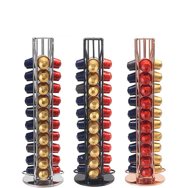 Porta Capsule Caffè Per 40 Pezzi | Girevole A 360°, Acciaio Inox, Per Nespresso