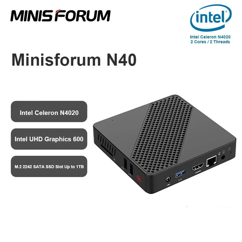 

Мини-ПК AtomMan, Intel Celeron N4020 N40, Windows 11 DDR4 4 ГБ SSD 64 Гб SSD 4K HDMI DP, офисный игровой компьютер