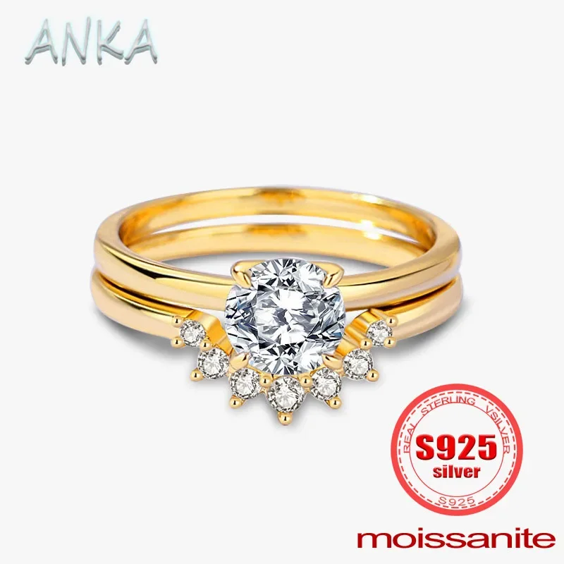 Anello In Argento Sterling S925 Con Moissanite Da 1 Carato Anello Da Donna In Stile Vintage Europeo E Americano Con Diamante Tricolore