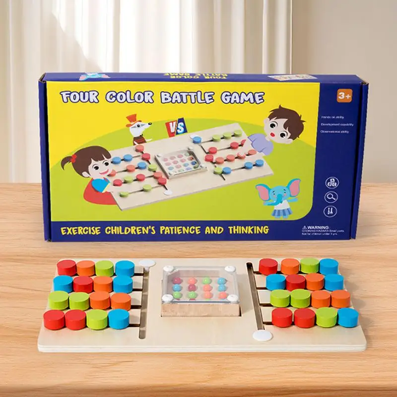 Child Development Puzzle Toy Color Recognition Wood Table Game Two-Player Board Game Preschool Educational Toy For Boys Girls