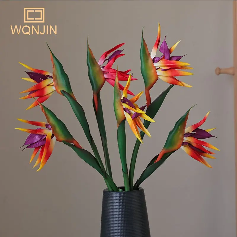 1PC Artificial Bird Of Paradise Flowers Rubber Long Stem Flower Suitable For DIY Home Party Theme Wedding Decor