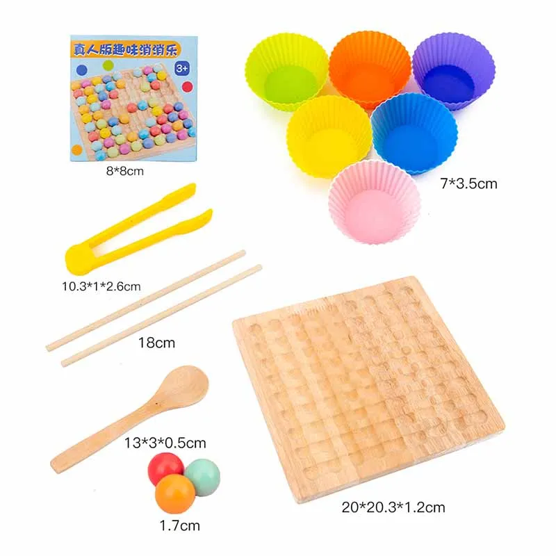 Bambini abilà motorie fini giocattolo in legno abbinamento colori classificazione ordinamento gioco Montessori educazione precoce apprendimento conteggio  26