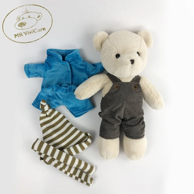 1pc 32cm 고품질 클래식 테디 베어 플러시 장난감을 박제 작업복과 잠옷 인형과 귀여운 곰 소녀를위한 사랑스러운 선물