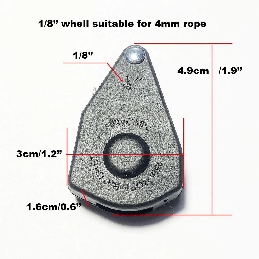 2/3/5M 1/8 Ratchet 4mm Rope buckle Awning Wind Rope Tent Fastener Fixed Buckle Pulley Hangers