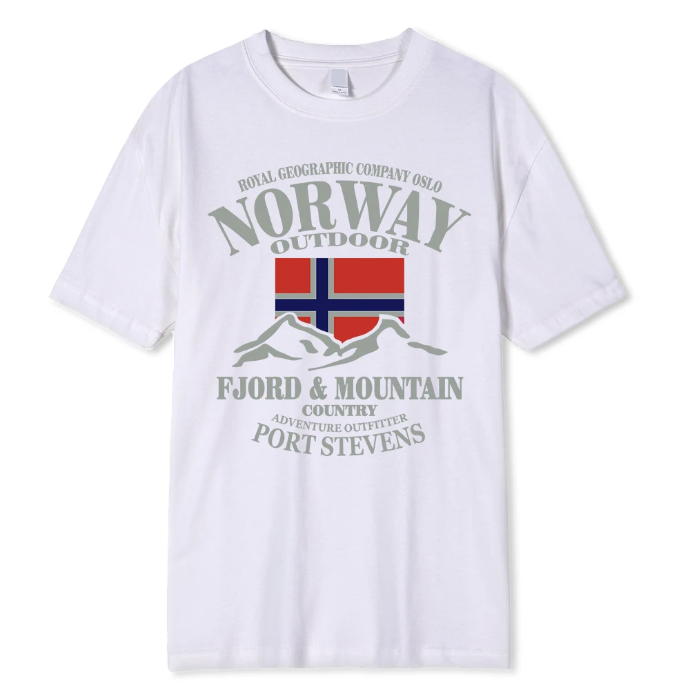 Vară Norvegia pavilion fiord munte T nebun hip hop bărbați tricou bumbac guler rotund Plus dimensiunea mânecă scurtă amuzant tricouri masculine_voghion.com
