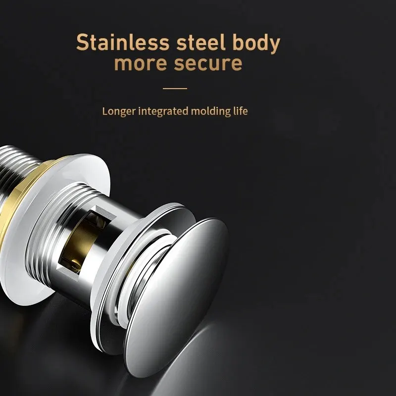 Copper Washbasin Push-Button Drain with Mushroom Head Design