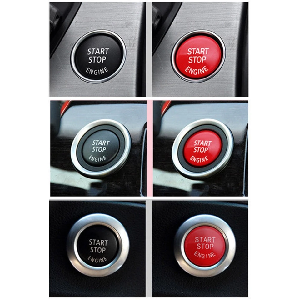 Anello Cornice Pulsante Start/Stop BMW - Carbon Look Adesivo Finto Carbonio Per E90 E60 X3 X5