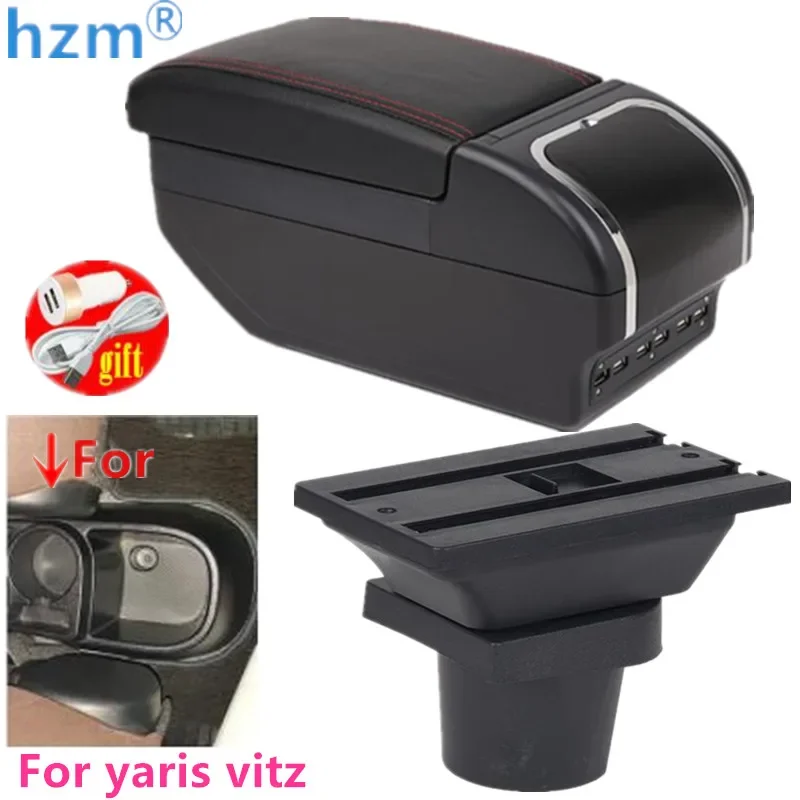 Auto Armsteundoos Armsteun Doos Auto Armsteun Doos Retrofit Onderdelen Interieur Opbergdoos Usb Voor Toyota Voor Yaris Hybrid 2015-2021 Auto Armsteundoos (Color : H2 4 USB