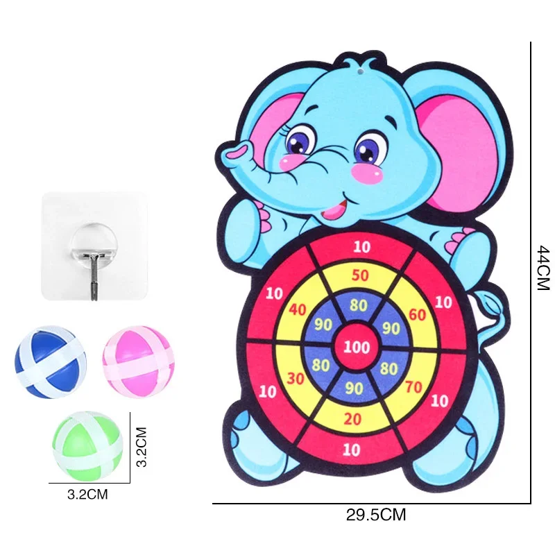 Animal Dart Board for Kids with Sticky Balls Indoor Outdoor Sport Multi Player Party Game Cartoon Animal Dart Board Toys 6