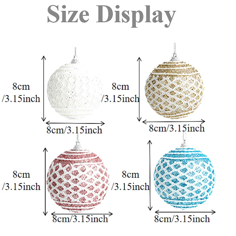 Christmas Ball Pendant Hanging Ornaments for Christmas Festival Decor, for Indoor and Outdoor Decor, Share Happiness and Joy