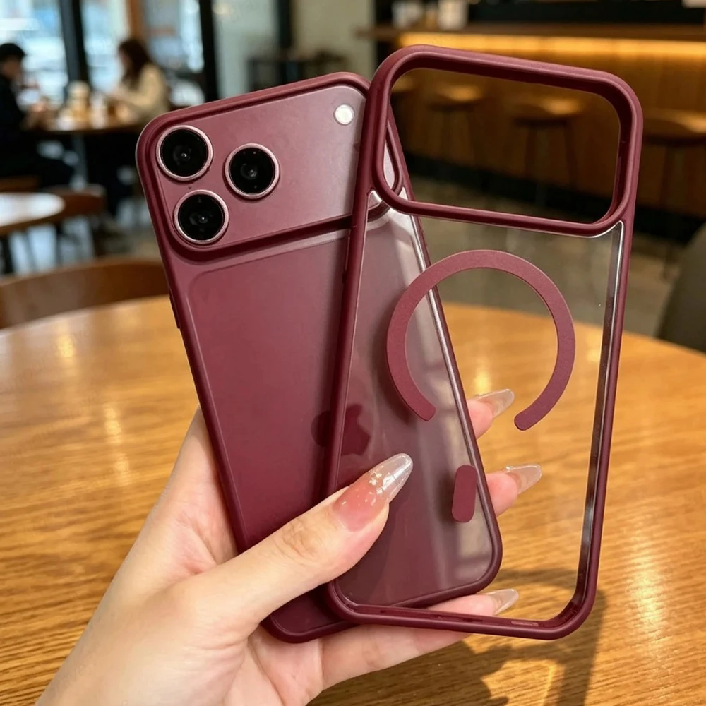 Sleek Transparent Acrylic MagSafe Magnetic Phone Case