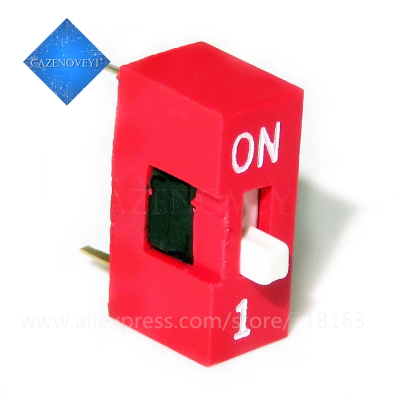 10-Pack Red DIP Toggle Slide Switches - 2.54mm Pitch, Multiple Position Options