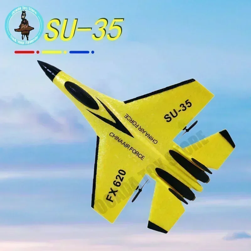 패션 RC 비행기 Su-35 LED 조명 리모컨 비행 모델 글라이더 항공기 전투기 취미 비행기, 소년용 Epp 폼 장난감, 2.4g