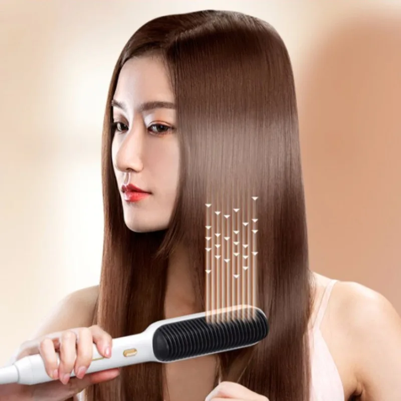 Popular Negative Ion Hair Straightening Comb Hair Curler Straightener Professional Curling Iron