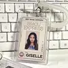 Card Holder Acrylic Clear Dual Slot Elastic Keychain Protector for ID Access Transit Badge Meal Cards 1