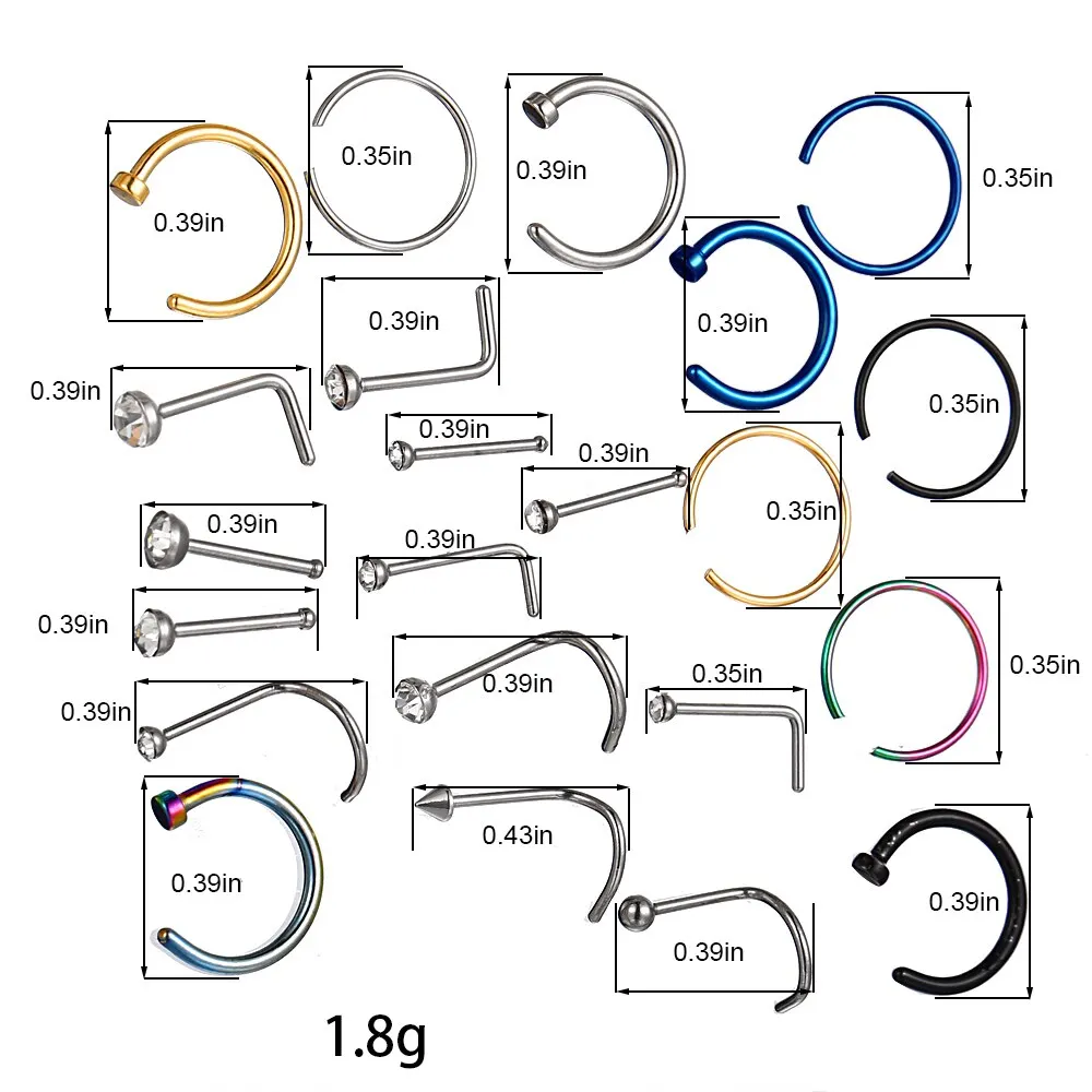 Suit Fake Nose Ring Earrings Fashion Punk Non-nose-piercing Septum Women Jewelry 22 Pcs nose rings,piercing jewelry,nose studs,body piercing earrings,ear piercing jewelry,metal jewelry,body piercing jewelry,body jewelry