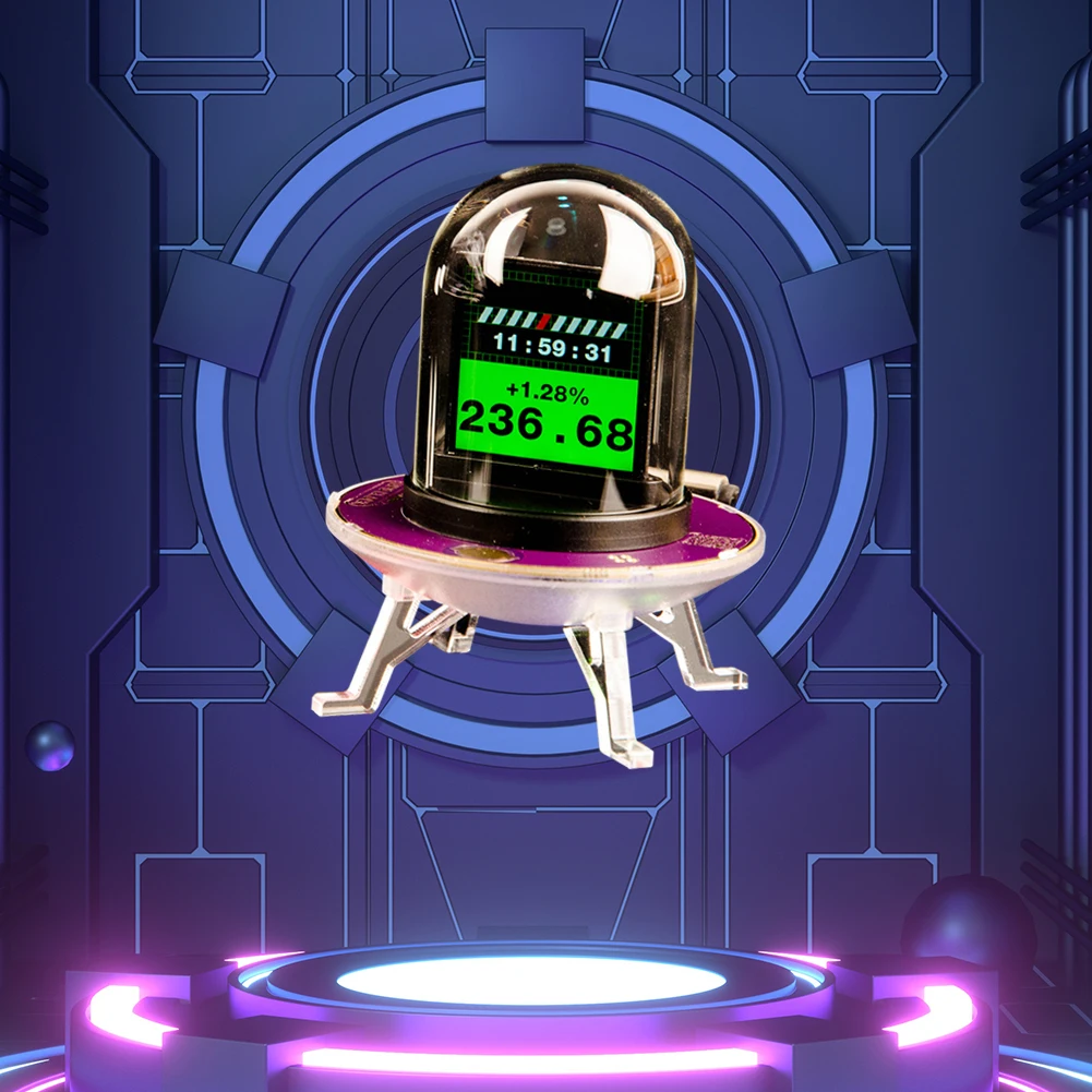 UFO WiFi 동기화 Nixie Tube 스마트 글로우 튜브 시계 실시간 Bitcoin/Stock/Forex Ticker 네트워크  Nixie Tube RGB 친구 선물용-Freehip.co.kr