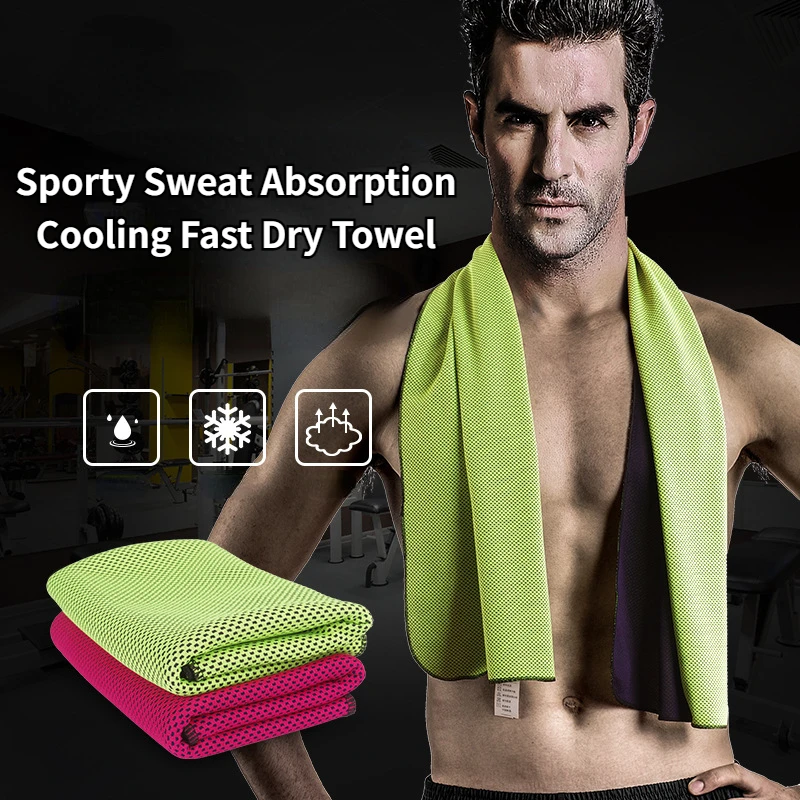 Sporty Sweat Absorption Breathable Cooling Towel Polyester Facecloth Body Bath Towel Multifunctional Gym Headwear Fashion Scarf cooling microfiber towel for yoga cool thin towel outdoor sports gym wear ice sweat band top summer cooling scarf