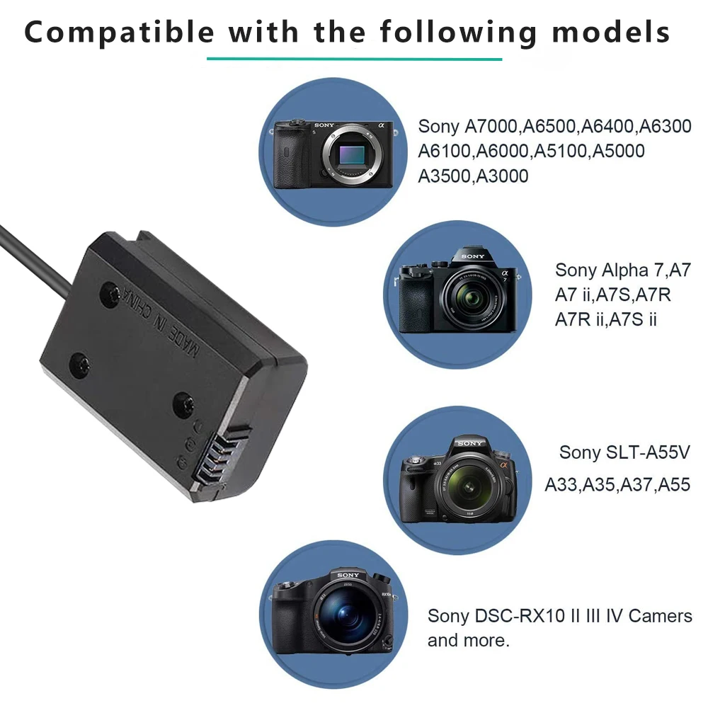 PD USB-C AC-PW20 NP-FW50 ダミーバッテリー電源アダプタソニー