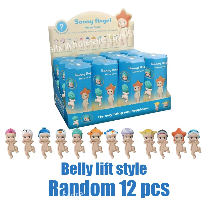 Nuevo en stock Sonny Angel Blind Box Marine Series Hippers Dolls 3.5 pulgadas Figuras de anime de alta calidad Regalo de Navidad para niños Juguetes personalizados