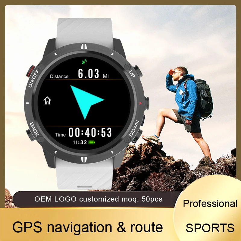Фото Новинка 2024, спортивные Смарт-часы Sunroad с GPS, мужские спортивные часы для фитнеса, плавания, водонепроницаемые, восхождение, пеший туризм, бег, цифровые наручные часы G5 №2