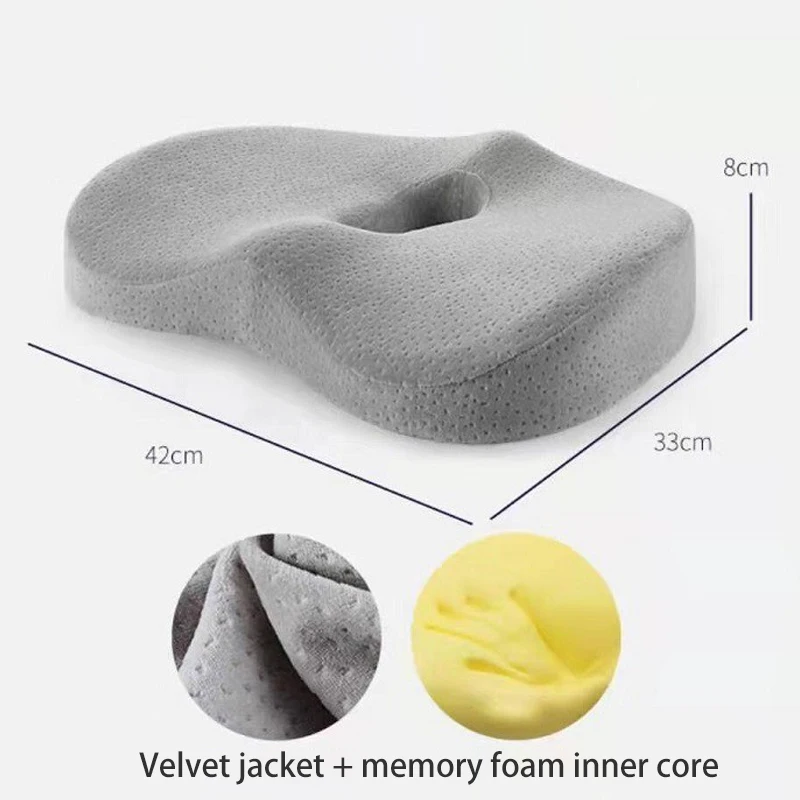 Office Chair Cushion Long-sitting Winter Memory Foam Pillow Cushion Chair  Cushion Protection Hip Butt Hemorrhoids Seat Cushion - AliExpress