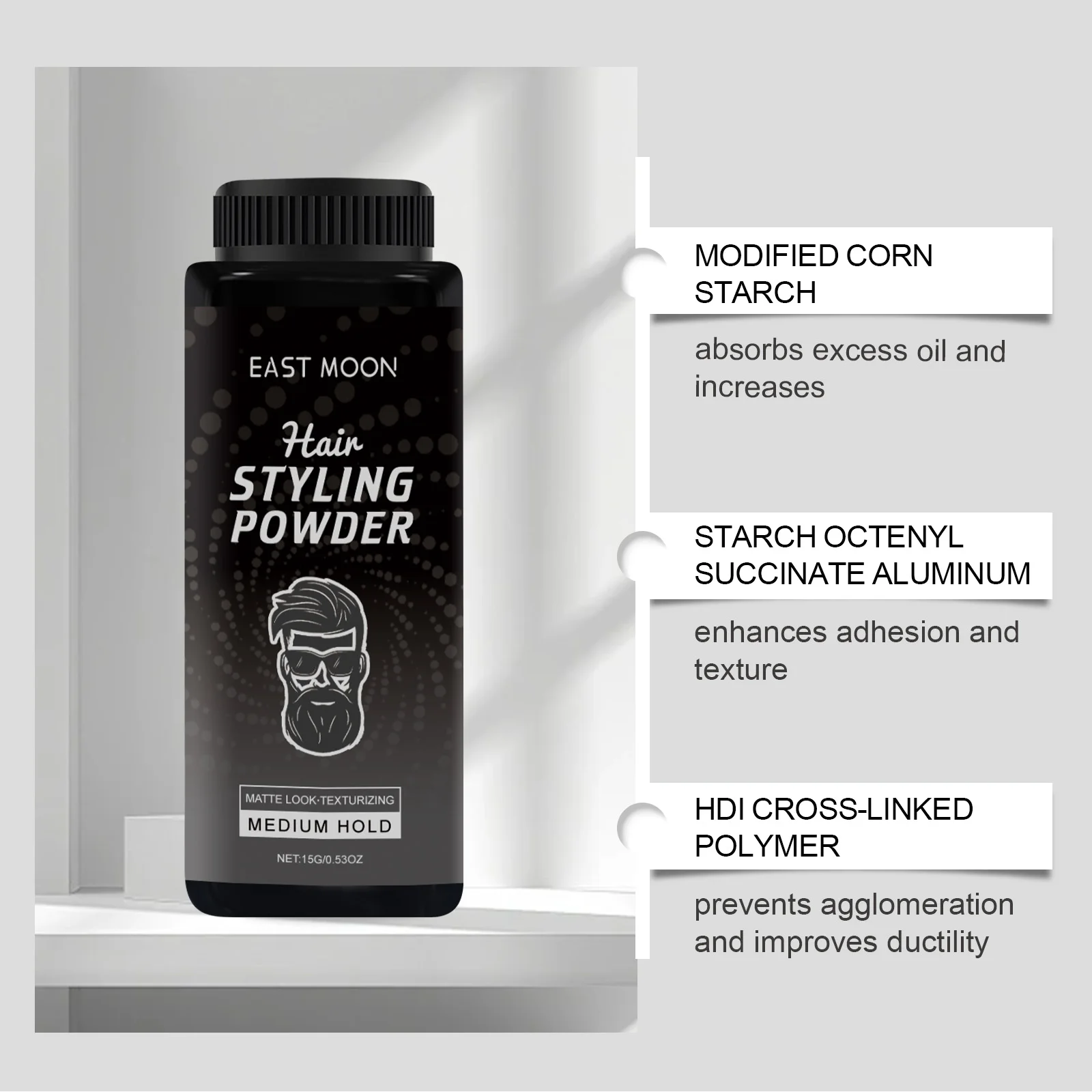 East Moon Man Styling Fluffy Powder Increasing Volumizing More Thickening Shadow Non Grease Instant Cover Hair Texture Powders view 5