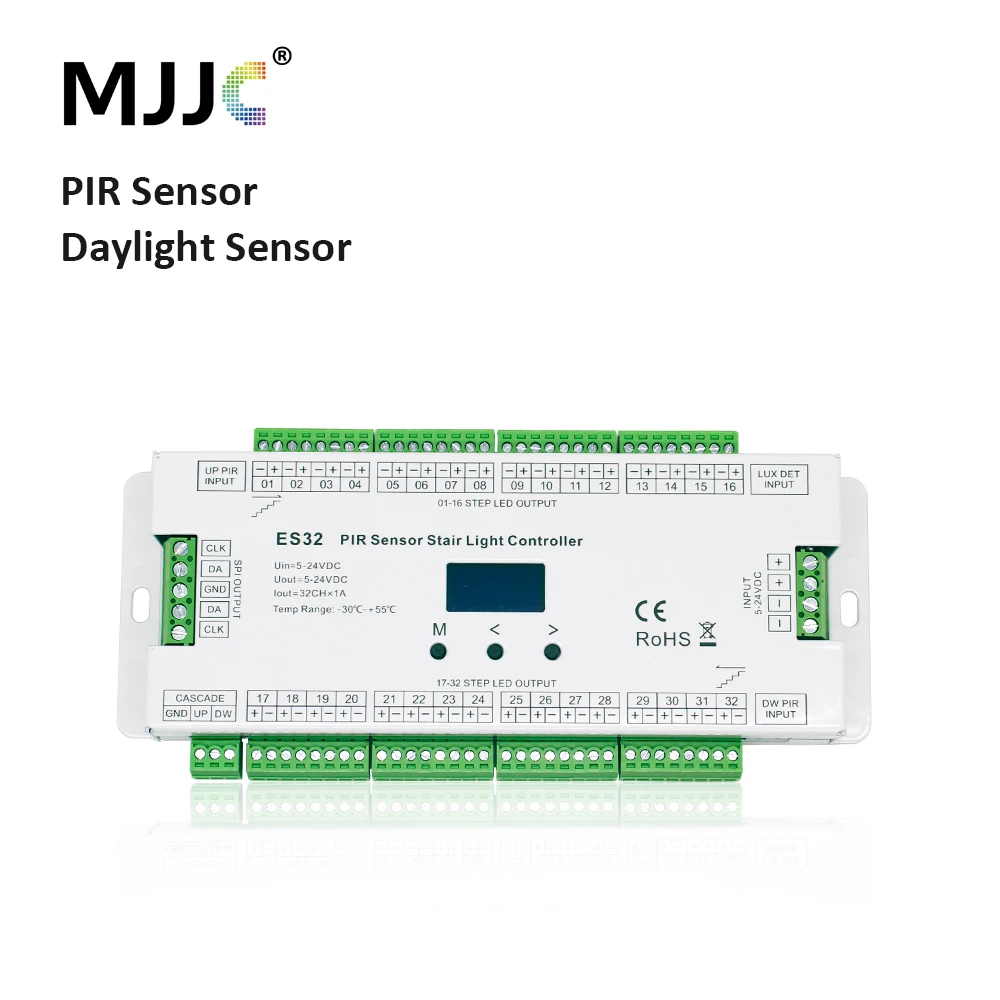 32Ch Es32 Pir Stair Step Light Controller 12V Led Motion Sensor Luce Notturna Interruttore Induttivo A Infrarossi Per Scale Striscia Flessibile
