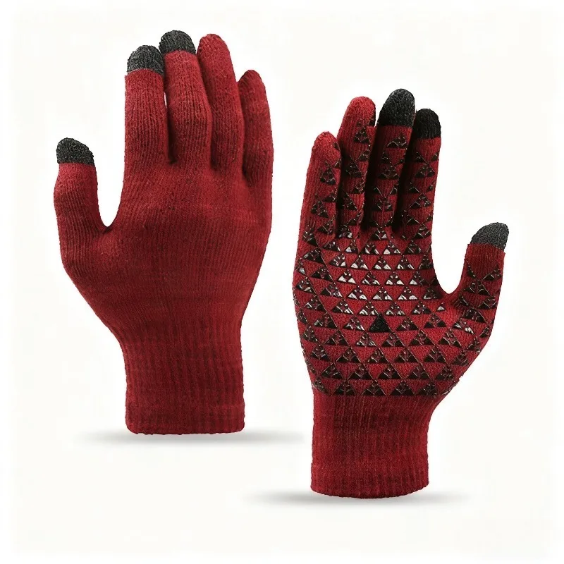 Winter-Anti-Rutsch-warme Handschuhe – Unisex, verdicktes Thermofutter, rutschfeste Handfläche, für Männer und Frauen, Skifahren, Radfahren, Wandern ﻿ – Detail 6