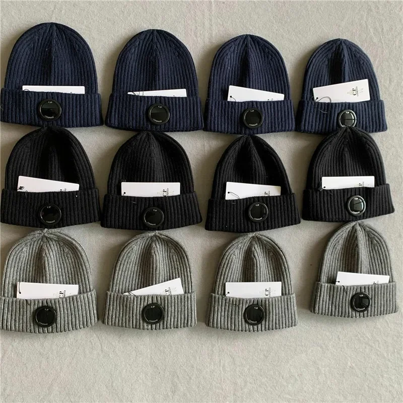 

Winter CP Hats for Women Outdoor Ribbed Knit Lens Cotton Ccpp Beanies Street Hip Hop Casual Keep Warm Knitted Caps for Men 2024