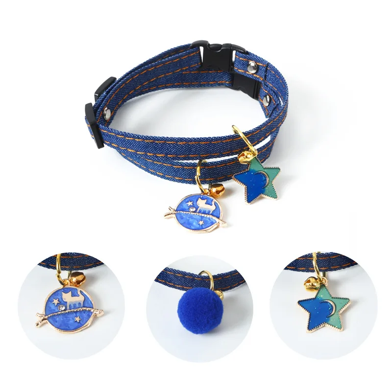 2022New Adjustable Kitten Collar with Bell Cut Pet Cat Collars Breakaway Cats Necklace Puppy Collar Cat Supplies Cat Accessories 6